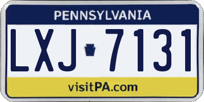 PA license plate LXJ7131