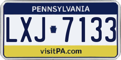 PA license plate LXJ7133