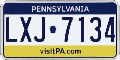 PA license plate LXJ7134