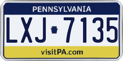 PA license plate LXJ7135