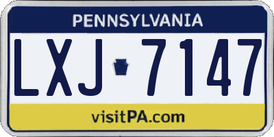 PA license plate LXJ7147