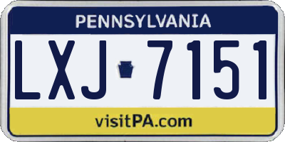 PA license plate LXJ7151