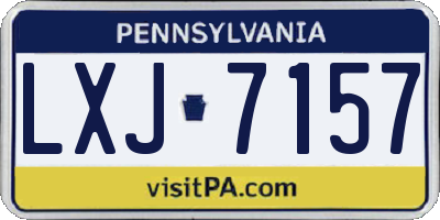 PA license plate LXJ7157