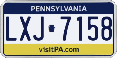 PA license plate LXJ7158