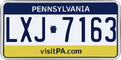 PA license plate LXJ7163