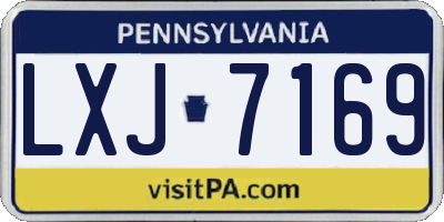 PA license plate LXJ7169