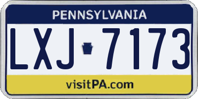 PA license plate LXJ7173
