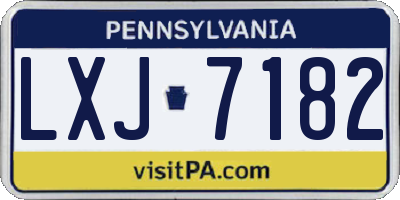 PA license plate LXJ7182