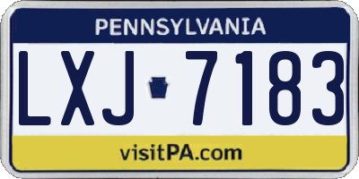 PA license plate LXJ7183