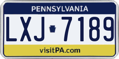 PA license plate LXJ7189