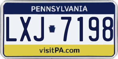 PA license plate LXJ7198