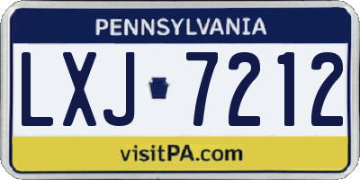 PA license plate LXJ7212