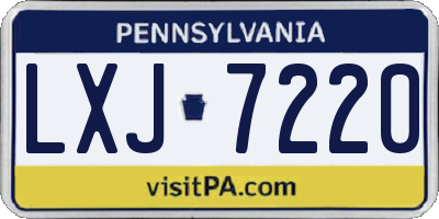 PA license plate LXJ7220
