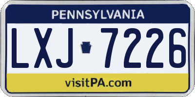 PA license plate LXJ7226