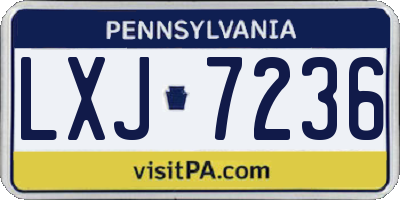 PA license plate LXJ7236