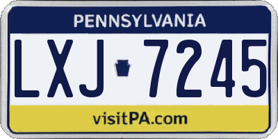 PA license plate LXJ7245