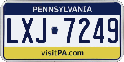 PA license plate LXJ7249