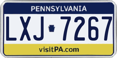 PA license plate LXJ7267