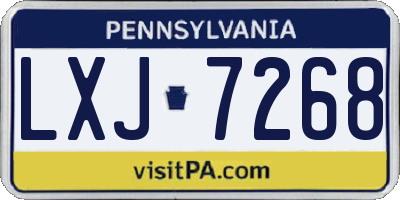PA license plate LXJ7268