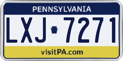 PA license plate LXJ7271