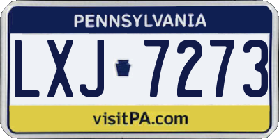PA license plate LXJ7273