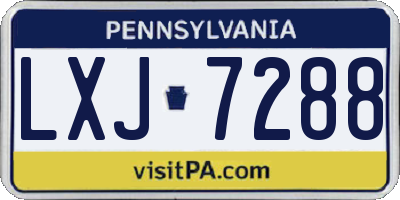 PA license plate LXJ7288