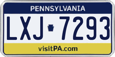PA license plate LXJ7293