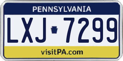 PA license plate LXJ7299