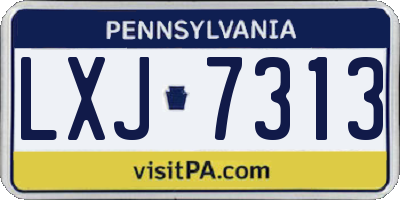 PA license plate LXJ7313
