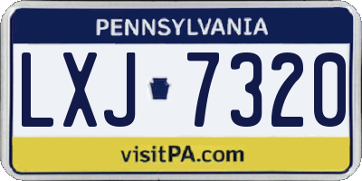 PA license plate LXJ7320