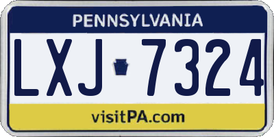 PA license plate LXJ7324
