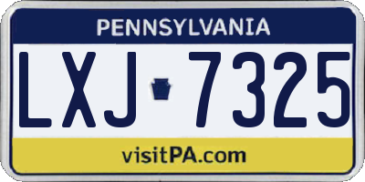 PA license plate LXJ7325
