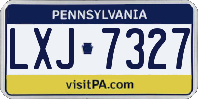 PA license plate LXJ7327