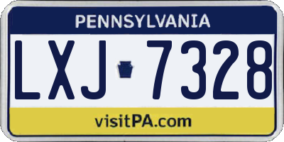 PA license plate LXJ7328