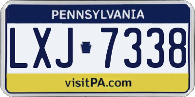 PA license plate LXJ7338
