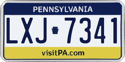 PA license plate LXJ7341