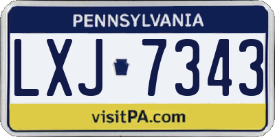 PA license plate LXJ7343