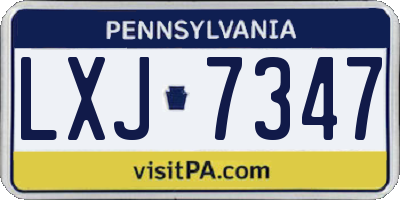 PA license plate LXJ7347