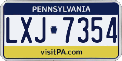 PA license plate LXJ7354