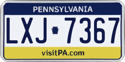 PA license plate LXJ7367