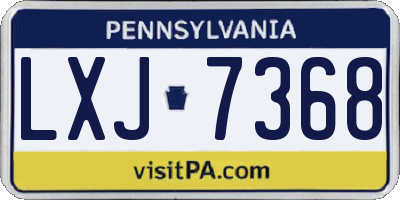 PA license plate LXJ7368