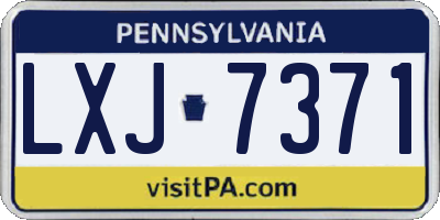PA license plate LXJ7371