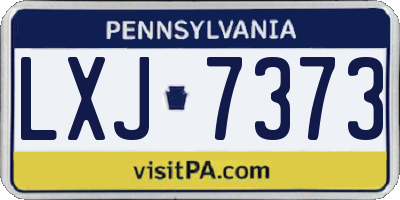 PA license plate LXJ7373