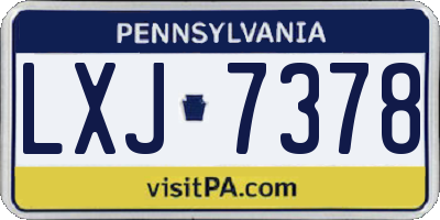 PA license plate LXJ7378