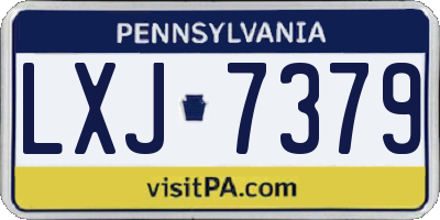 PA license plate LXJ7379