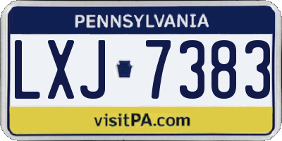 PA license plate LXJ7383