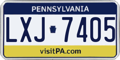 PA license plate LXJ7405
