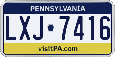 PA license plate LXJ7416