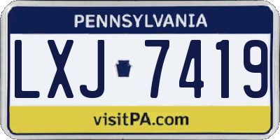 PA license plate LXJ7419