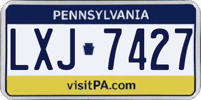 PA license plate LXJ7427